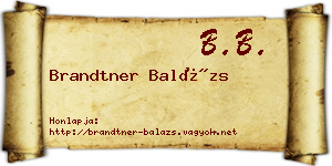 Brandtner Balázs névjegykártya